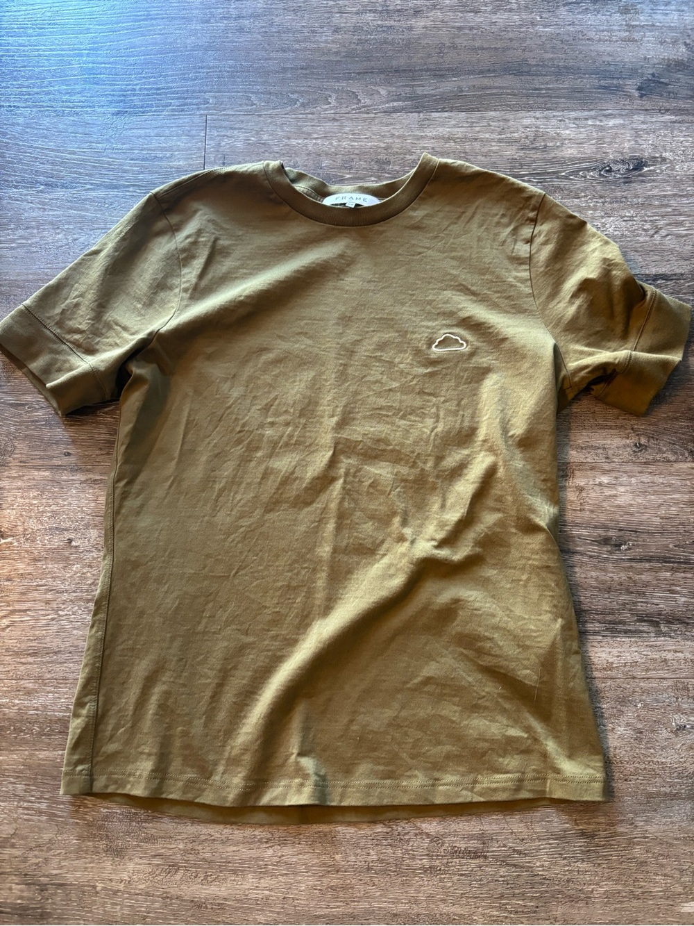 Frame Denim Olive Green Short Sleeve Crewneck Tee